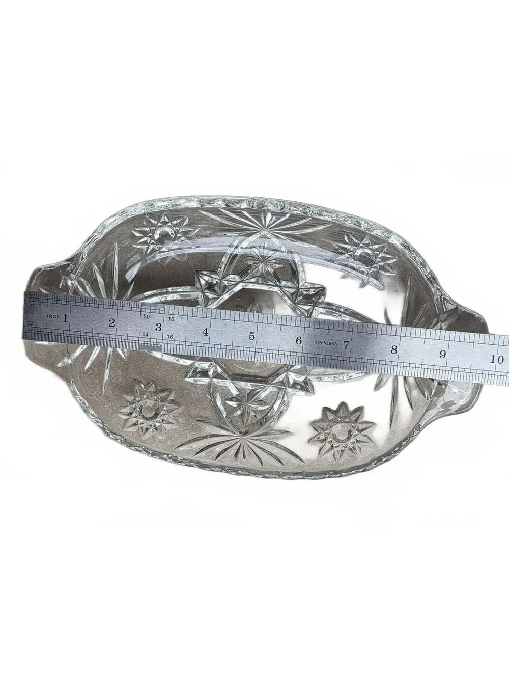 Vintage Anchor Hocking American Prescut Divided Relish Dish